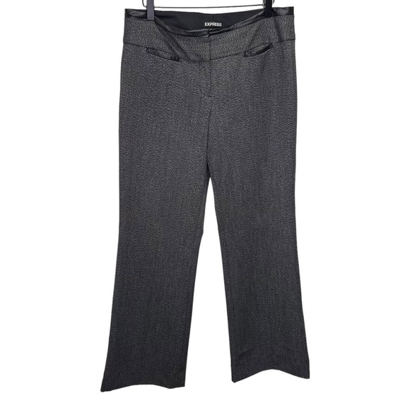 Express Grey Black Flare Leg Trouser Pants Size 8 - Picture 1 of 16